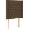 Image de vidaXL Tête de lit avec oreilles brun foncé 83x16x118/128 cm Tissu