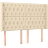 Image de vidaXL Tête de lit avec oreilles Crème 147x16x118/128 cm Tissu