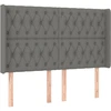 Image de vidaXL Tête de lit avec oreilles gris foncé 163x16x118/128 cm Tissu