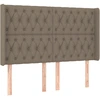 Image de vidaXL Tête de lit avec oreilles taupe 163x16x118/128 cm Tissu