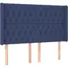 Image de vidaXL Tête de lit avec oreilles bleu 163x16x118/128 cm Tissu