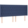Image de vidaXL Tête de lit avec oreilles bleu 183x16x118/128 cm Tissu