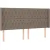 Image de vidaXL Tête de lit avec oreilles taupe 203x16x118/128 cm Tissu
