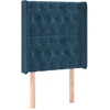 Image de vidaXL Tête de lit avec oreilles bleu foncé 83x16x118/128 cm velours