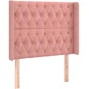 Image de vidaXL Tête de lit avec oreilles rose 93x16x118/128 cm velours