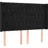 Image de vidaXL Tête de lit avec oreilles noir 147x16x118/128 cm velours