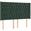 Image de vidaXL Tête de lit avec oreilles vert foncé 163x16x118/128 cm velours