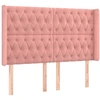 Image de vidaXL Tête de lit avec oreilles rose 163x16x118/128 cm velours