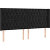 Image de vidaXL Tête de lit avec oreilles noir 183x16x118/128 cm velours