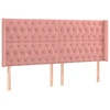Image de vidaXL Tête de lit avec oreilles rose 203x16x118/128 cm velours