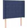 Image de vidaXL Tête de lit avec oreilles bleu 83x16x118/128 cm Tissu