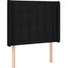 Image de vidaXL Tête de lit avec oreilles noir 93x16x118/128 cm Tissu