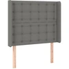 Image de vidaXL Tête de lit avec oreilles gris foncé 103x16x118/128 cm Tissu