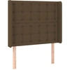 Image de vidaXL Tête de lit avec oreilles brun foncé 103x16x118/128 cm Tissu