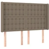 Image de vidaXL Tête de lit avec oreilles taupe 147x16x118/128 cm Tissu