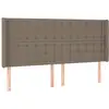 Image de vidaXL Tête de lit avec oreilles taupe 163x16x118/128 cm Tissu