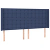 Image de vidaXL Tête de lit avec oreilles bleu 163x16x118/128 cm Tissu