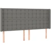 Image de vidaXL Tête de lit avec oreilles gris foncé 203x16x118/128 cm Tissu