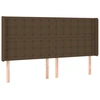 Image de vidaXL Tête de lit avec oreilles brun foncé 203x16x118/128 cm Tissu