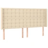 Image de vidaXL Tête de lit avec oreilles Crème 203x16x118/128 cm Tissu