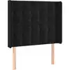 Image de vidaXL Tête de lit avec oreilles noir 83x16x118/128 cm velours