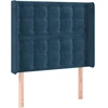 Image de vidaXL Tête de lit avec oreilles bleu foncé 83x16x118/128 cm velours