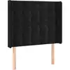 Image de vidaXL Tête de lit avec oreilles noir 93x16x118/128 cm velours