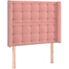 Image de vidaXL Tête de lit avec oreilles rose 93x16x118/128 cm velours