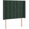 Image de vidaXL Tête de lit avec oreilles vert foncé 103x16x118/128 cm velours