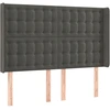 Image de vidaXL Tête de lit avec oreilles gris foncé 147x16x118/128 cm velours
