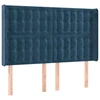 Image de vidaXL Tête de lit avec oreilles bleu foncé 147x16x118/128 cm velours