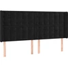 Image de vidaXL Tête de lit avec oreilles noir 163x16x118/128 cm velours