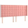 Image de vidaXL Tête de lit avec oreilles rose 163x16x118/128 cm velours