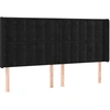 Image de vidaXL Tête de lit avec oreilles noir 183x16x118/128 cm velours