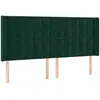 Image de vidaXL Tête de lit avec oreilles vert foncé 183x16x118/128 cm velours