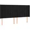 Image de vidaXL Tête de lit avec oreilles noir 203x16x118/128 cm velours
