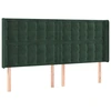 Image de vidaXL Tête de lit avec oreilles vert foncé 203x16x118/128 cm velours