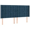 Image de vidaXL Tête de lit avec oreilles bleu foncé 203x16x118/128 cm velours