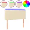 Image de vidaXL Tête de lit LED Crème 80x5x78/88 cm Tissu
