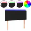 Image de vidaXL LED Tête de lit noir 90x5x78/88 cm Tissu
