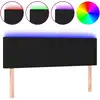 Image de vidaXL Tête de lit LED noir 144x5x78/88 cm Tissu