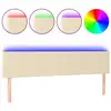 Image de vidaXL Tête de lit LED Crème 160x5x78/88 cm Tissu