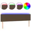 Image de vidaXL Tête de lit LED brun foncé 180x5x78/88 cm Tissu