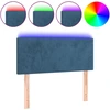 Image de vidaXL Tête de lit LED bleu foncé 90x5x78/88 cm velours