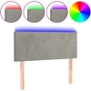 Image de vidaXL Tête de lit LED gris clair 100x5x78/88 cm velours