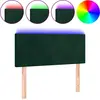 Image de vidaXL LED Tête de lit vert foncé 100x5x78/88 cm velours