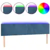 Image de vidaXL Tête de lit LED bleu foncé 160x5x78/88 cm velours