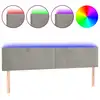 Image de vidaXL Tête de lit LED gris clair 180x5x78/88 cm velours