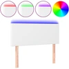 Image de vidaXL Tête de lit LED blanc 90x5x78/88 cm similicuir