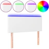 Image de vidaXL Tête de lit LED blanc 100x5x78/88 cm similicuir